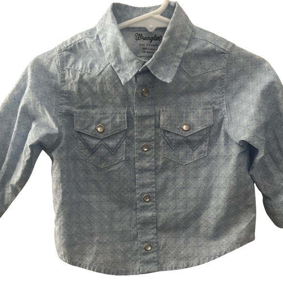 Wrangler Kids Light Blue Button Down Shirt - Picture 1 of 5